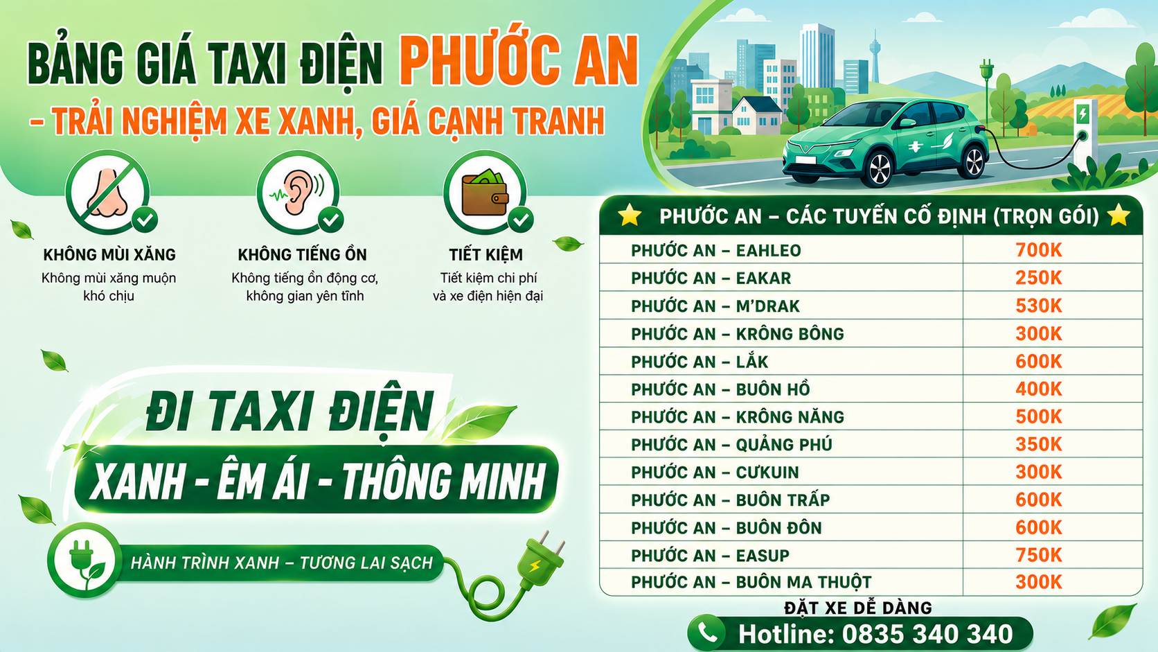 Taxi Điện Phước An Đi Các Huyện- Gọi 0835 340 340